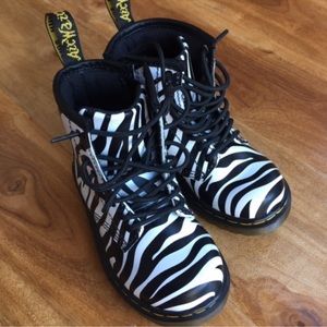 Dr Martens Blue Glitter Lace up side zip boots